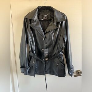 Armani Emporio Collezione Womens Faux Leather Jacket